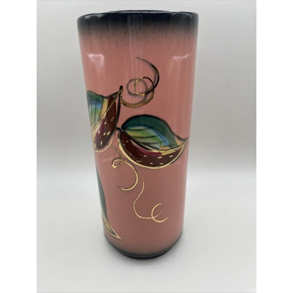 Vintage Midcentury Enchanto California Art Pottery Vase Leaves MCM 50s‎ 1950s